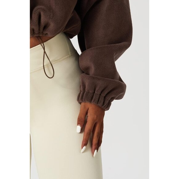 Women's Caramel Zip Fleece Warm Winter Long Sleeve Stand Collar Sherpa Jacket - Picture 6 of 6